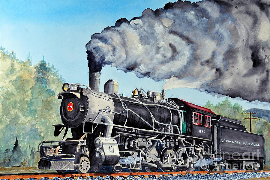 Engine 475 Painting by John W Walker