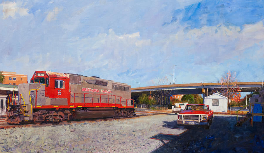 Train Painting - Buckingham Branch Engine #5 by Edward Thomas
