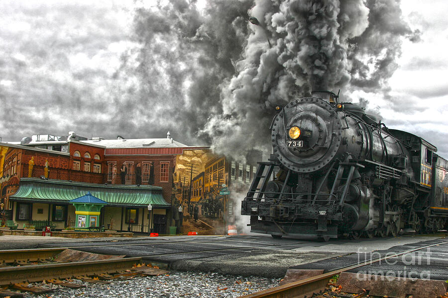 Train Photograph - Engine 734 on the Western Maryland Scenic Railroad  by Jeannette Hunt