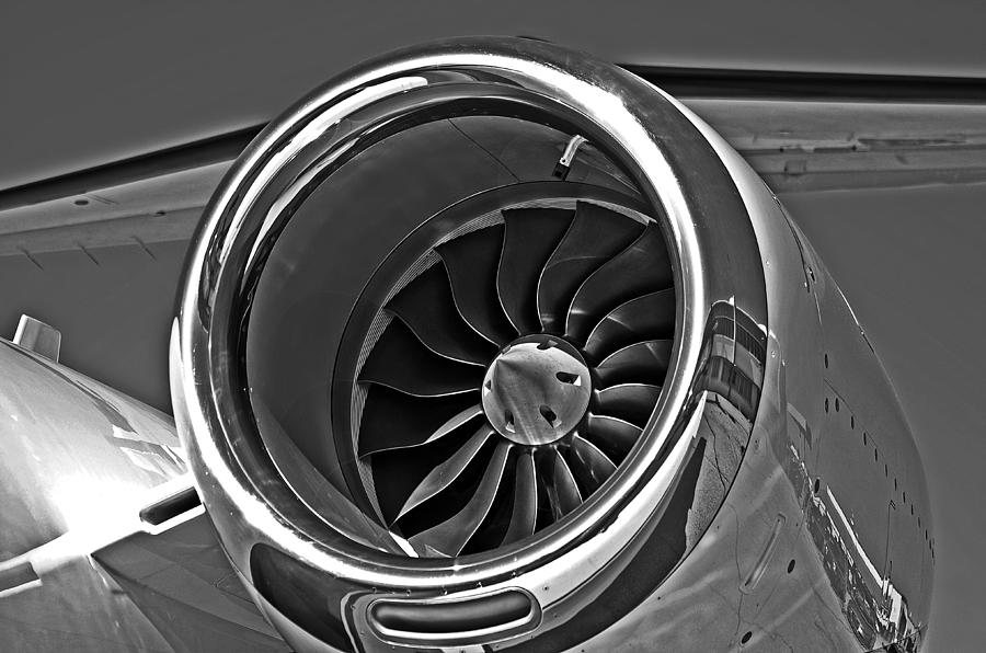 Airplane Photograph - Engine Citation CJ2 by Lamyl Hammoudi