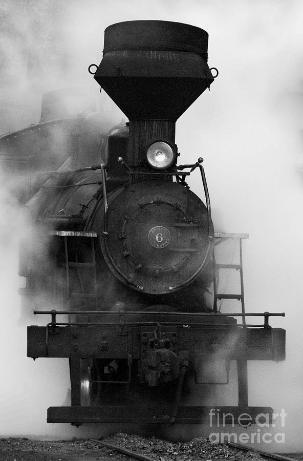 Black And White Photograph - Engine No. 6 by Jerry Fornarotto