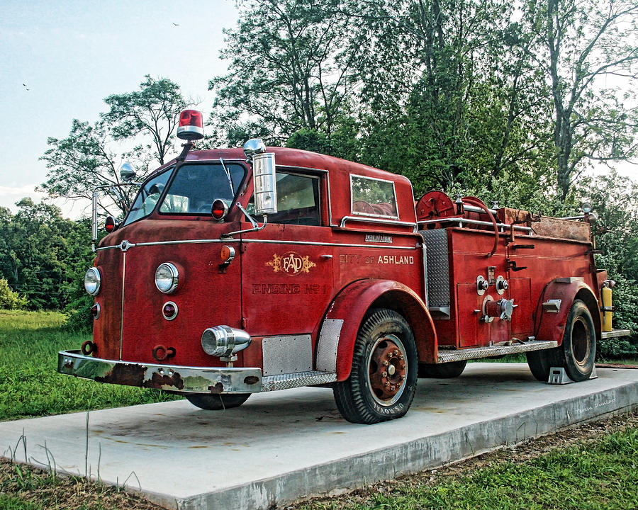 Firetruck Photograph - Engine Number One by Teresa Dunlap