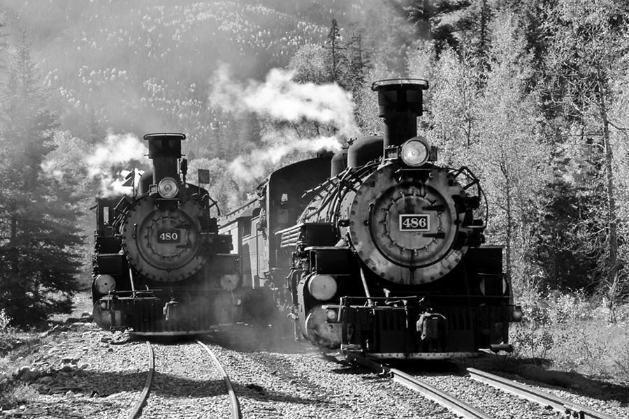 Engines 480 and 486 Photograph by Marta Alfred