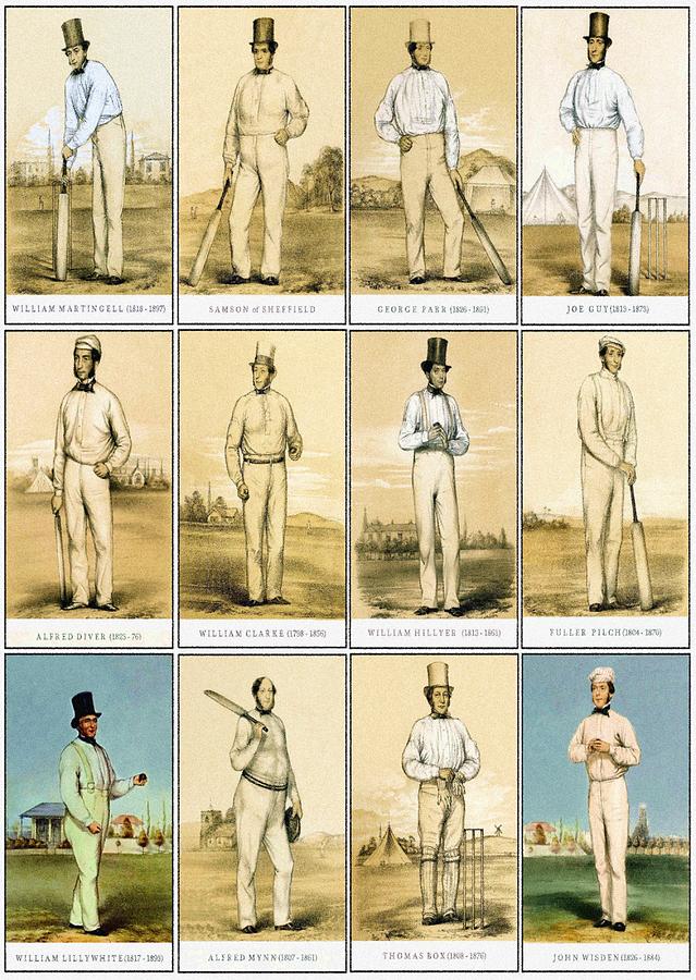 England Cricketers of Yore Mixed Media by Charlie Ross