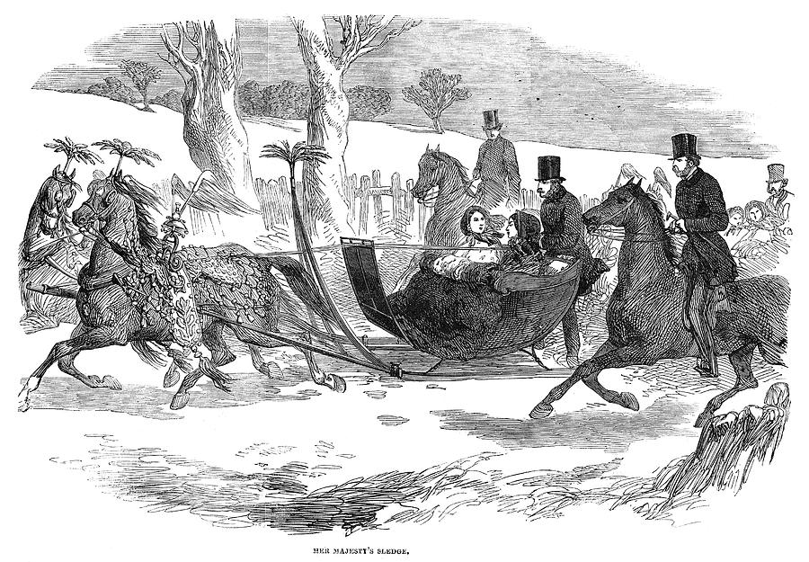 England Royal Sledge, 1854 Painting by Granger