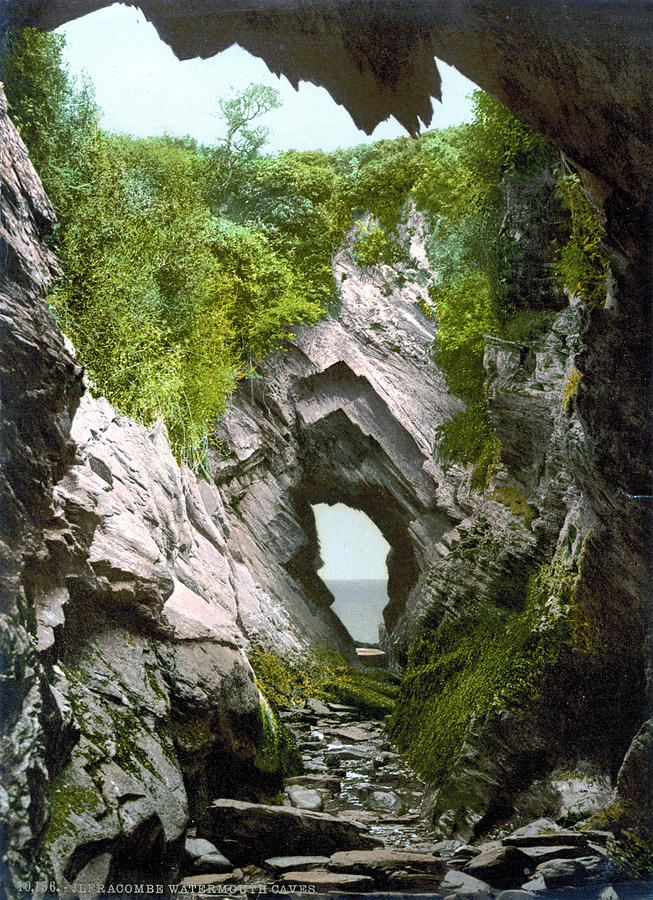 Nature Painting - England Watermouth Caves by Granger