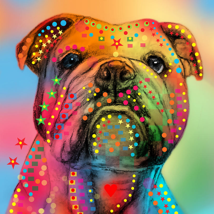 Animal Digital Art - English Bulldog by Mark Ashkenazi