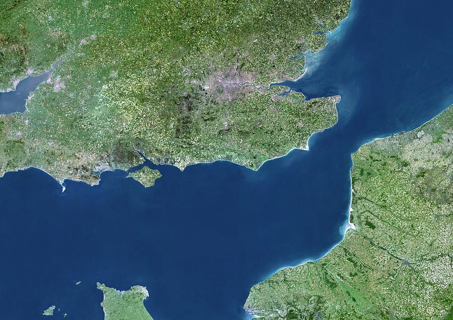 English Channel Photograph by Planetobserver/science Photo Library