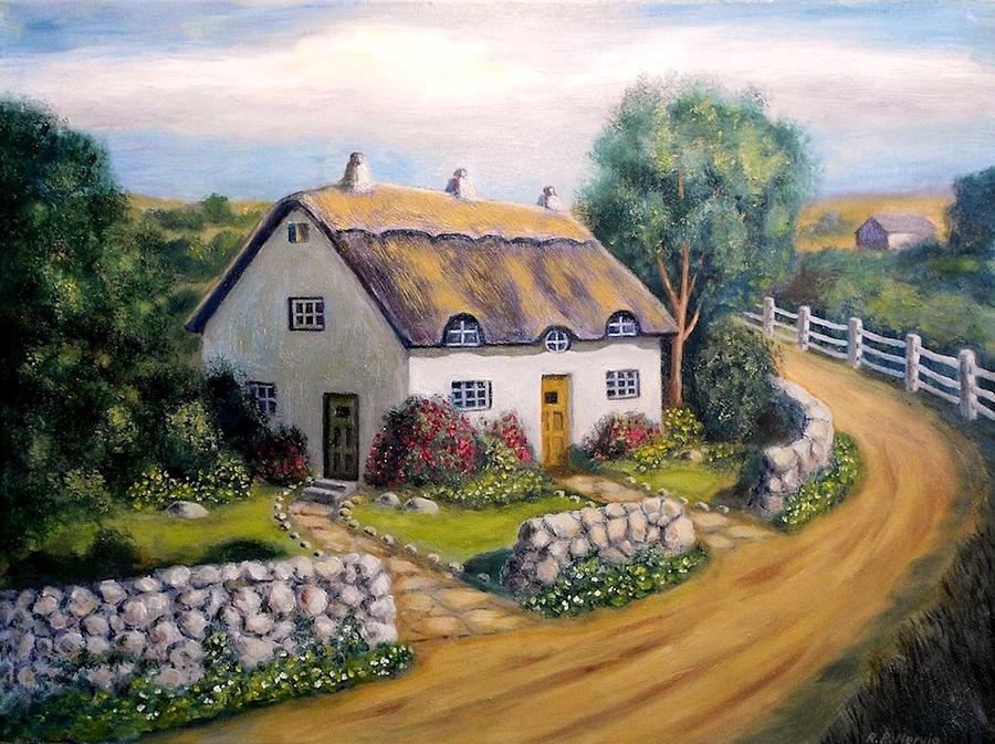 English Cottage Painting by Richard Nervig