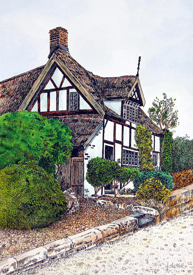 English Country Cottage 1 Drawing by John Hebb