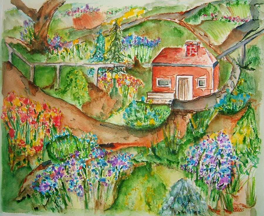 Nature Painting - English Countryside by Elaine Duras