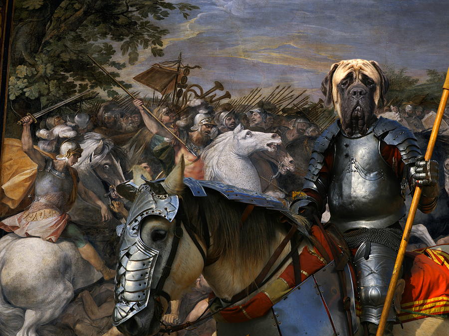 English Mastiff  - Mastiff Art Canvas Print - In the middle of the battle Painting by Sandra Sij