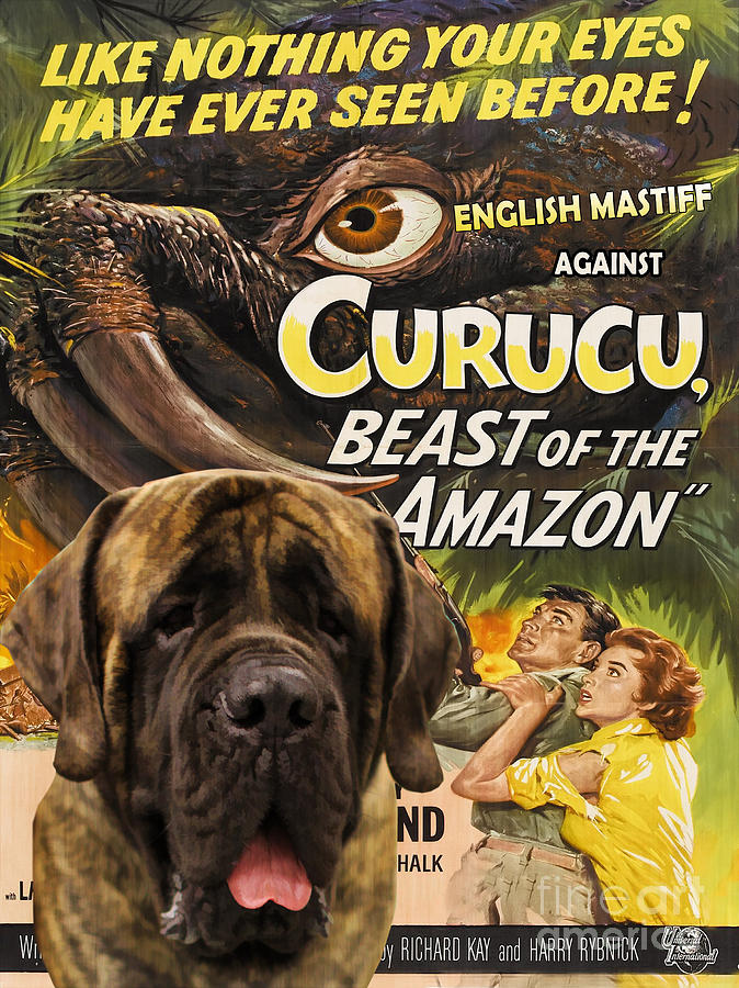 English Mastiff Art Canvas Print - Curucu Movie Poster Painting by Sandra Sij