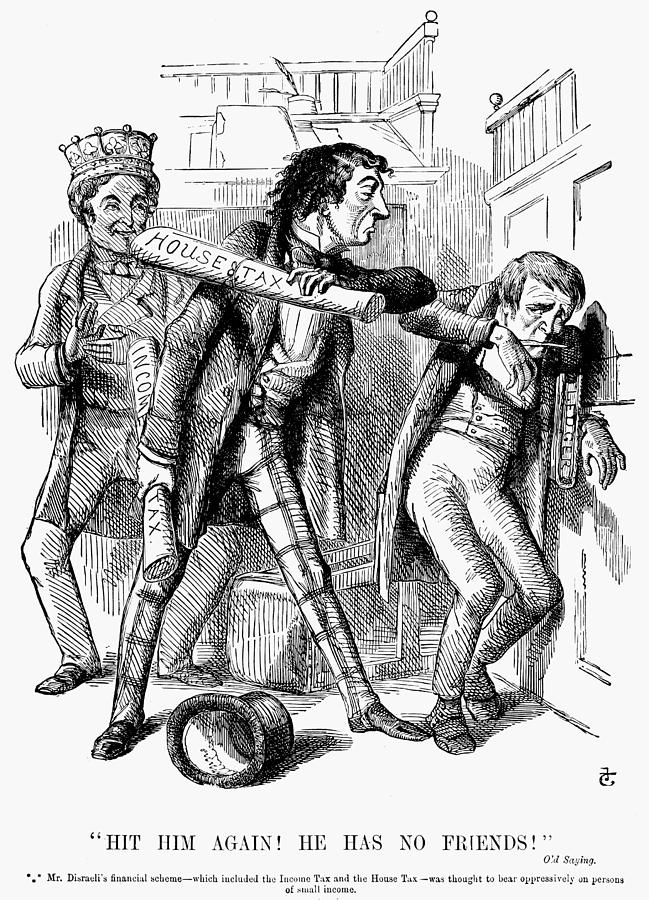English Tax Cartoon, 1852 Painting by Granger