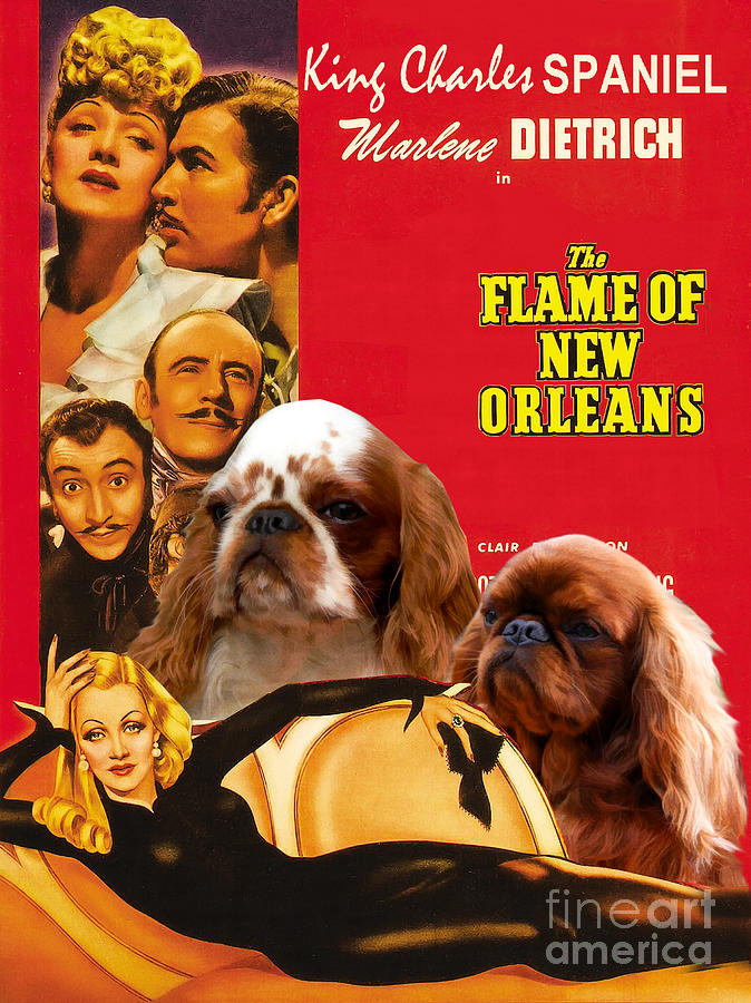 English Toy Spaniel Art - The Flame of New Orleans Movie Poster  Painting by Sandra Sij