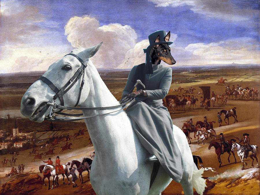 English Toy Terrier Art Canvas Print - The Warren Hill at Newmarket Painting by Sandra Sij