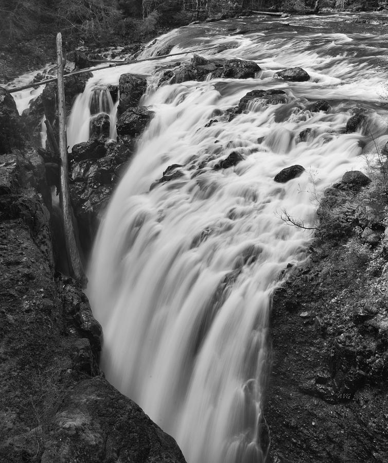 Englishman River Falls Black and White Photograph by Allan Van Gasbeck
