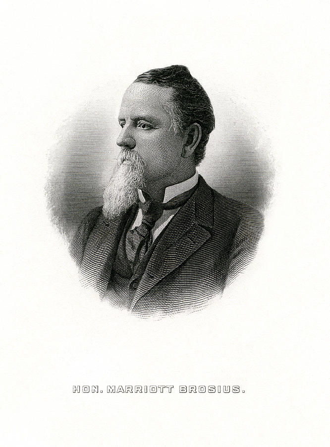 Engraved Portrait Of Rep Marriott H Brosius Drawing