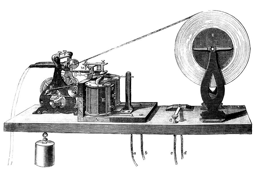 Engraving Of A Morse Code Receiving Machine Photograph by Science Photo ...