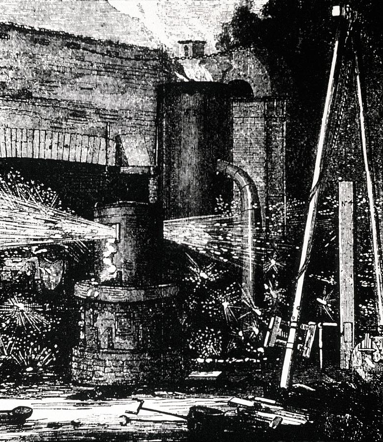 1856 Photograph - Engraving Of Upright Bessemer Furnace by Dr Jeremy Burgess/science Photo Library 1856 Photograph - Engraving Of Upright Bessemer Furnace by Dr Jeremy Burgess/science Photo Library