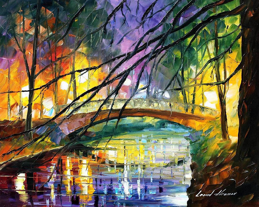 Enigmatic Bridge - PALETTE KNIFE Oil Painting On Canvas By Leonid ...