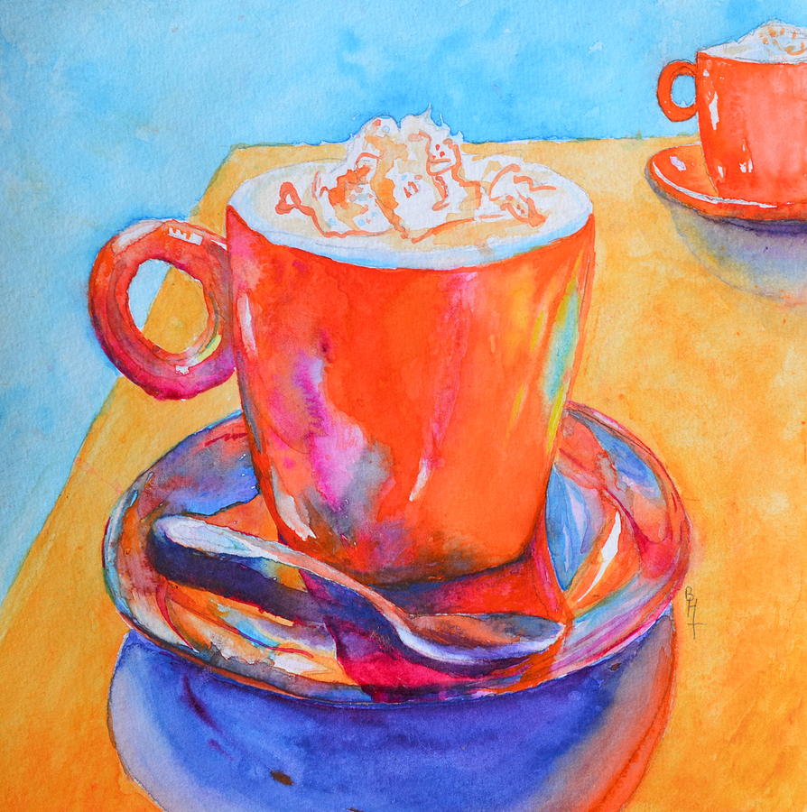 Coffee Painting - Enjoy by Beverley Harper Tinsley
