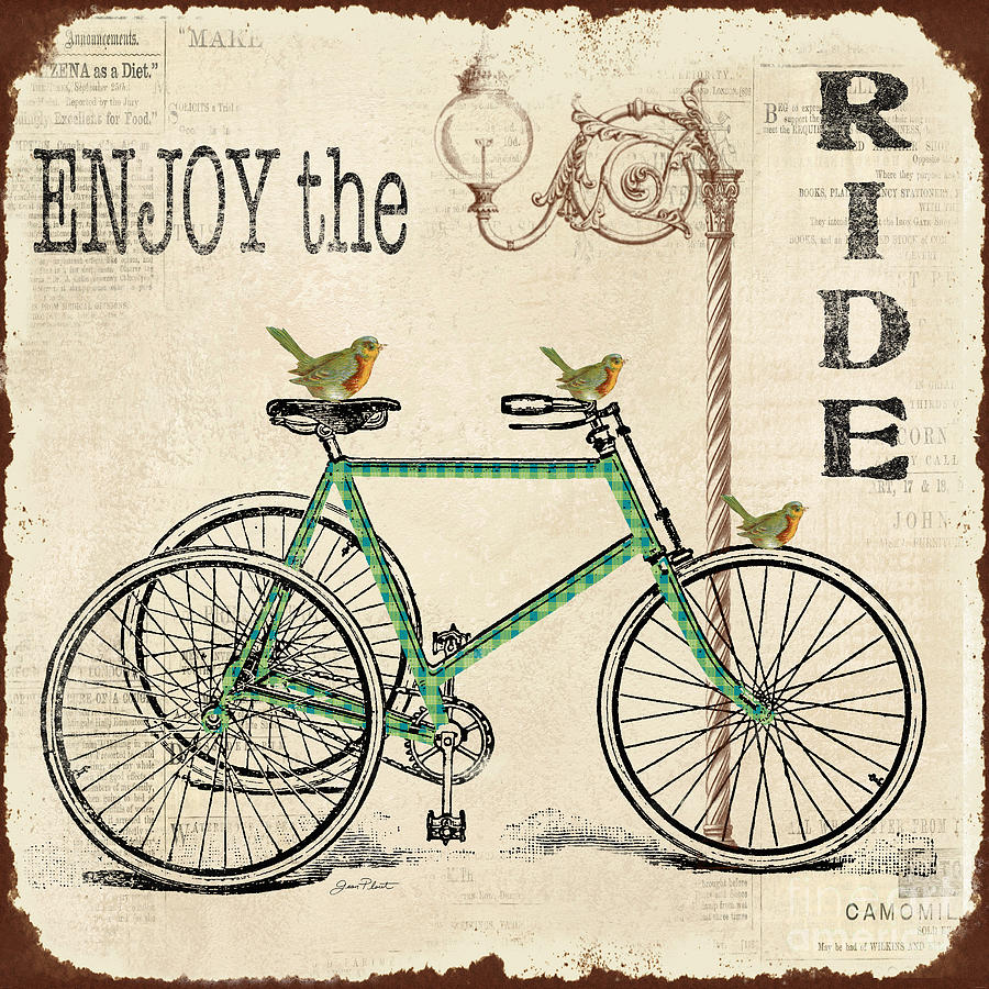 Enjoy the Ride Bicycle Art Digital Art by Jean Plout