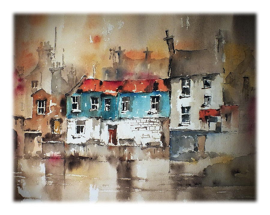 Ennistymon Backwater Clare Painting by Val Byrne