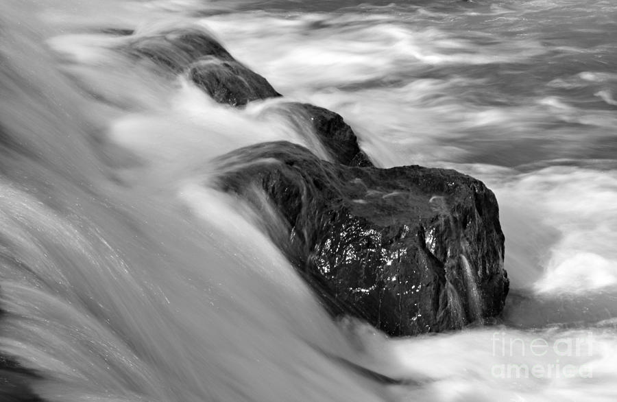 Eno River Rocks Black and White Photograph by Benanne Stiens