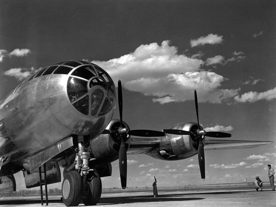 Vintage Photograph - Enola Gay on runway by Retro Images Archive