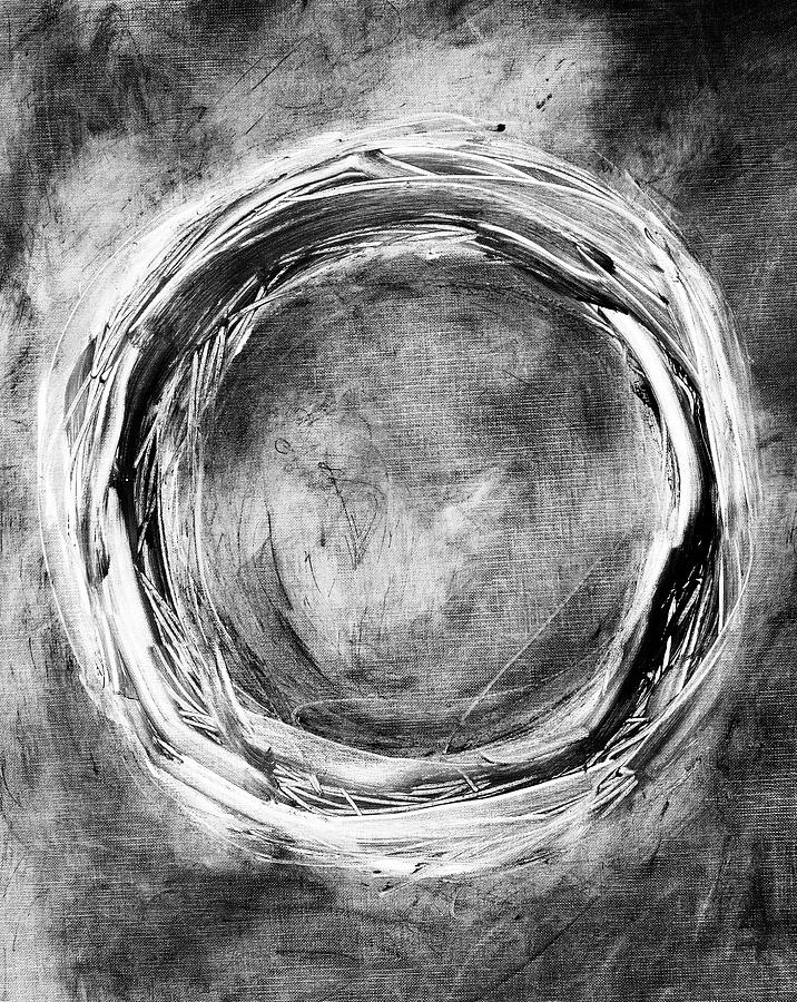 Black And White Painting - Enso by Katie Black