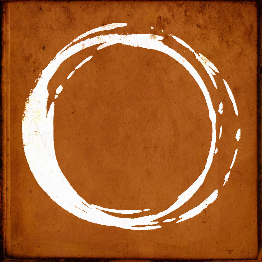 Abstract Painting - Enso No. 107 Orange by Julie Niemela