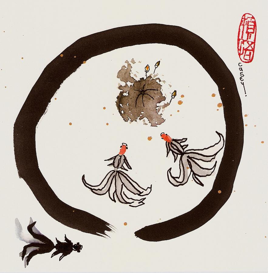 Enso Sudden Enlightenment Two Painting by Casey Shannon