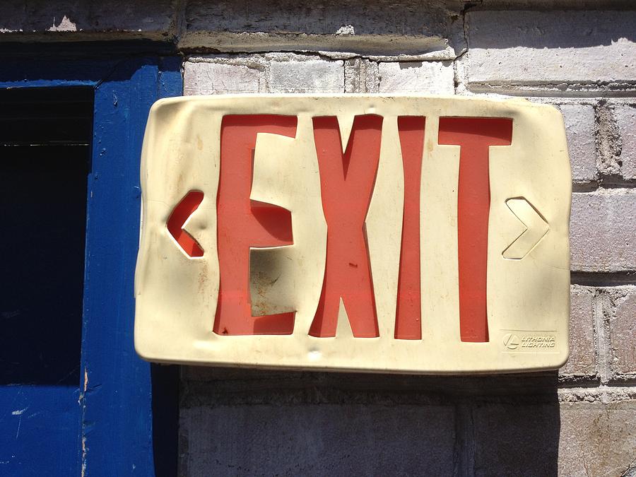Exit Sign Photograph - Enter Here by Scott Collin