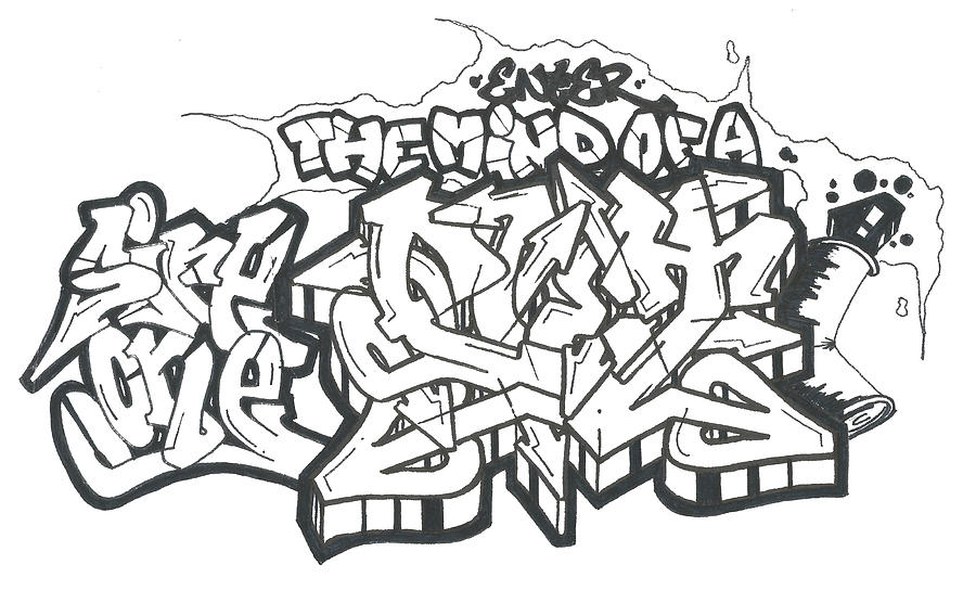 Hip Hop Drawing - Enter the Mind of a Poet by Nathan Hivick