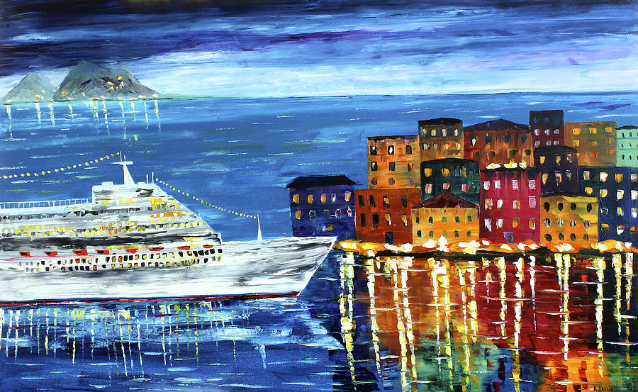 Entering Port Painting by Kevin  Brown
