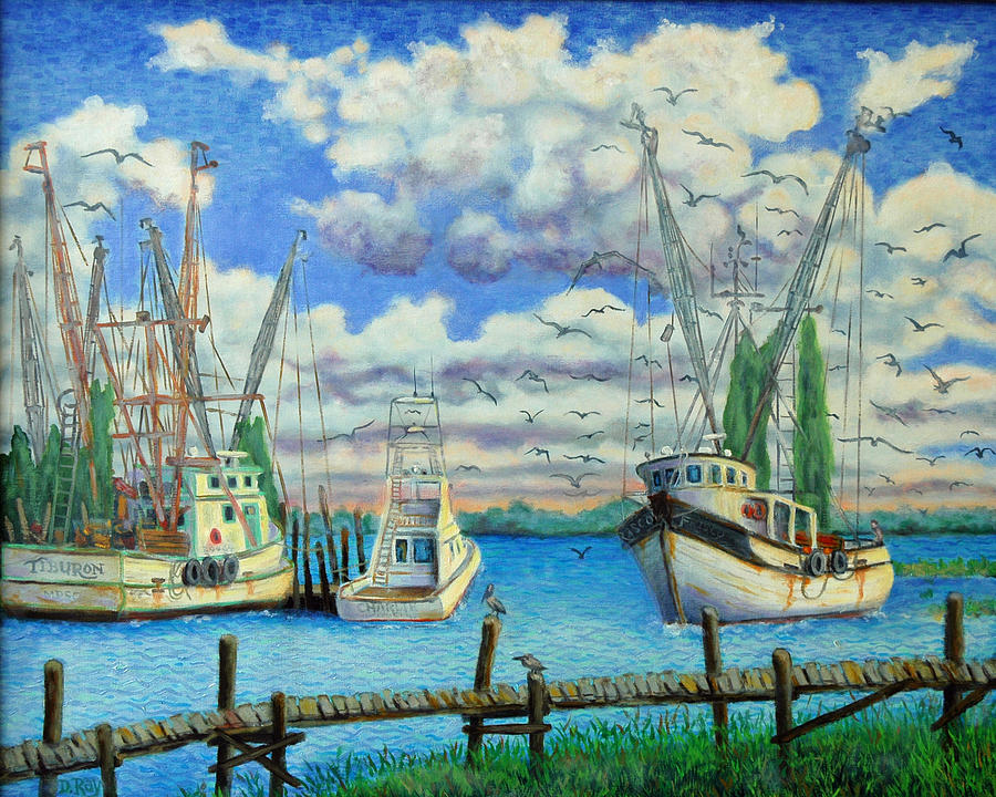 Entering Shem Creek Painting by Dwain Ray