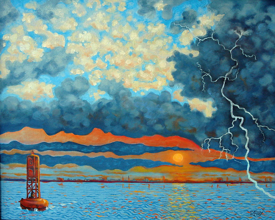 Entering Stormy Charleston Harbor Painting by Dwain Ray