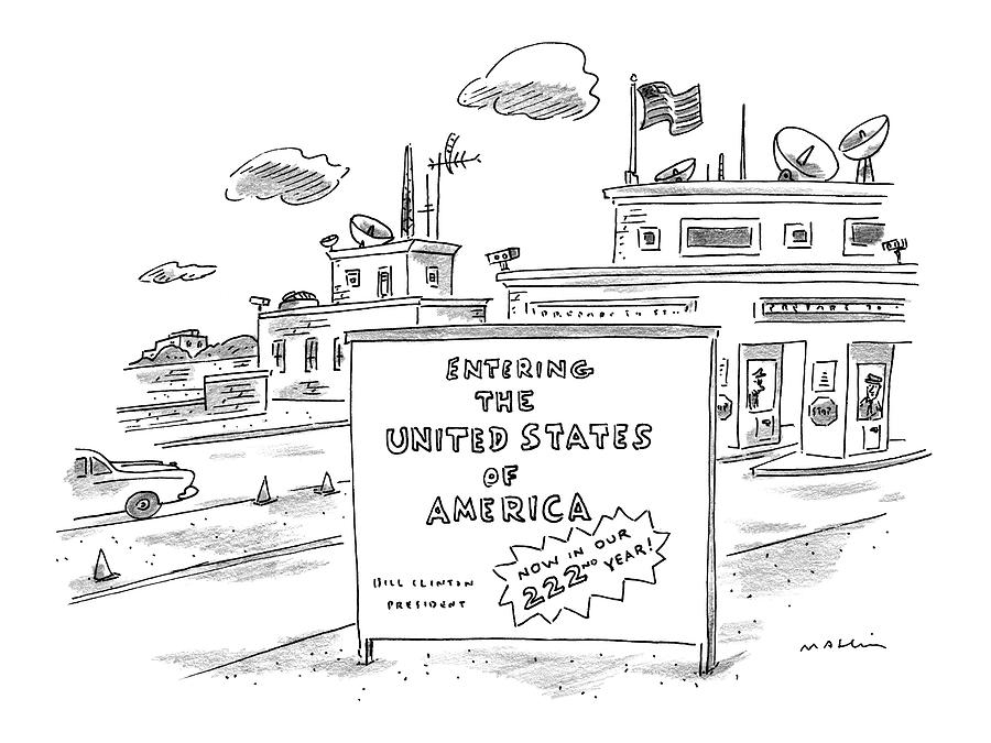 Entering The United States Of America   Now Drawing by Michael Maslin