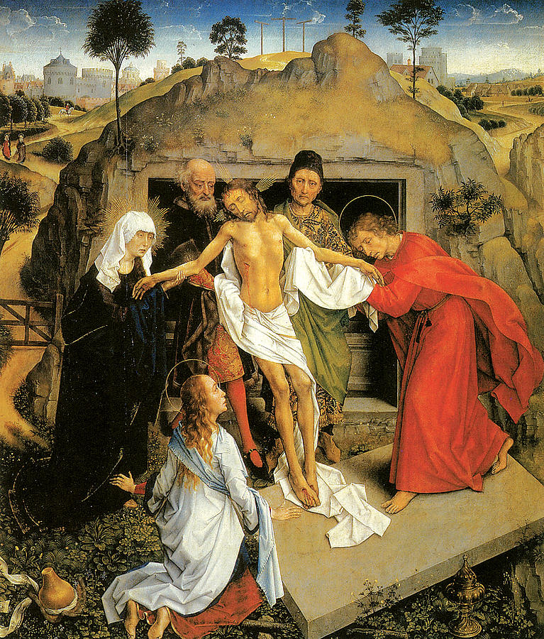 Rogier Van Der Weyden Painting - Entombment of Christ by Rogier Van Der Weyden