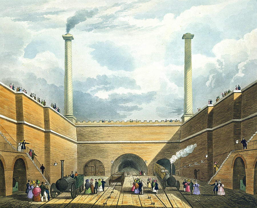 Architecture Drawing - Entrance Of The Railway At Edge Hill by Thomas Talbot Bury