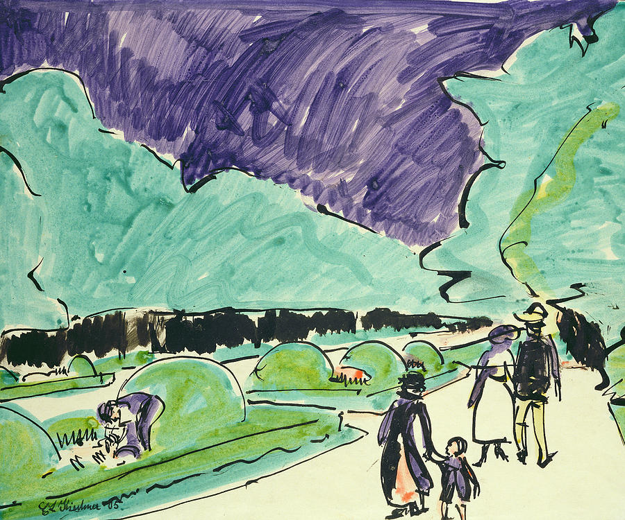 Ernst Ludwig Kirchner Painting - Entrance to a large garden in Dresden by Ernst Ludwig Kirchner