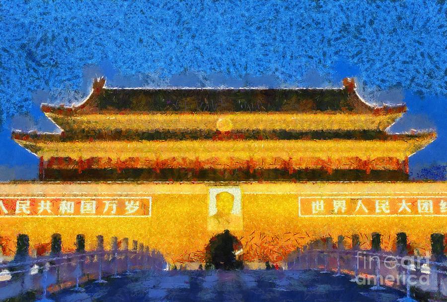 Entrance to forbidden city Painting by George Atsametakis