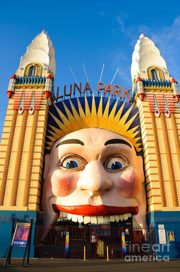 Architecture Photograph - Entrance to Luna Park - Sydney - Australia by David Hill