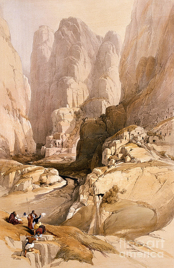 David Roberts Painting - Entrance to Petra, March 10th 1839 by David Roberts