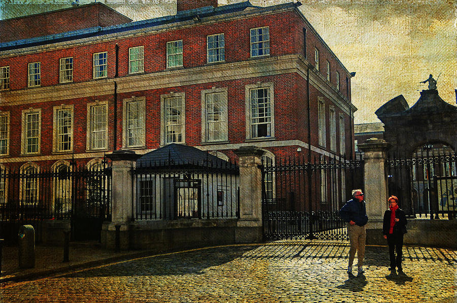 Entrance to the Dublin Castle. Streets of Dublin. Painting Collection Photograph by Jenny Rainbow
