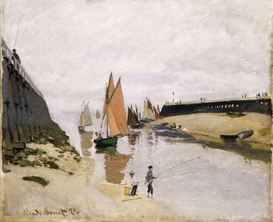 Entrance to the Port of Trouville Painting by Claude Monet