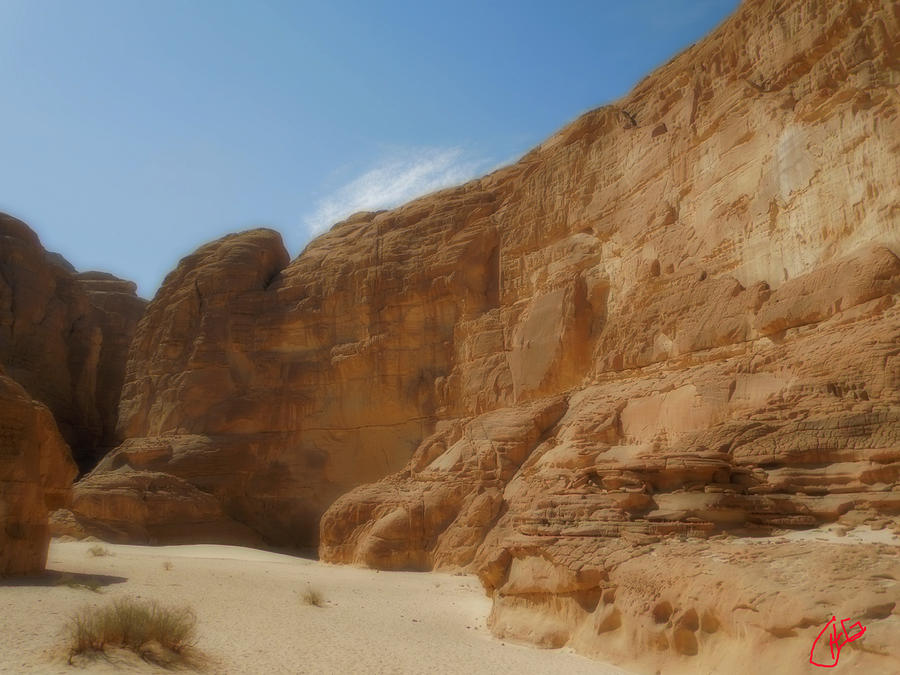 Nature Photograph - Entrance to White Canyon Path  Sinai Desert Egypt by Colette V Hera Guggenheim