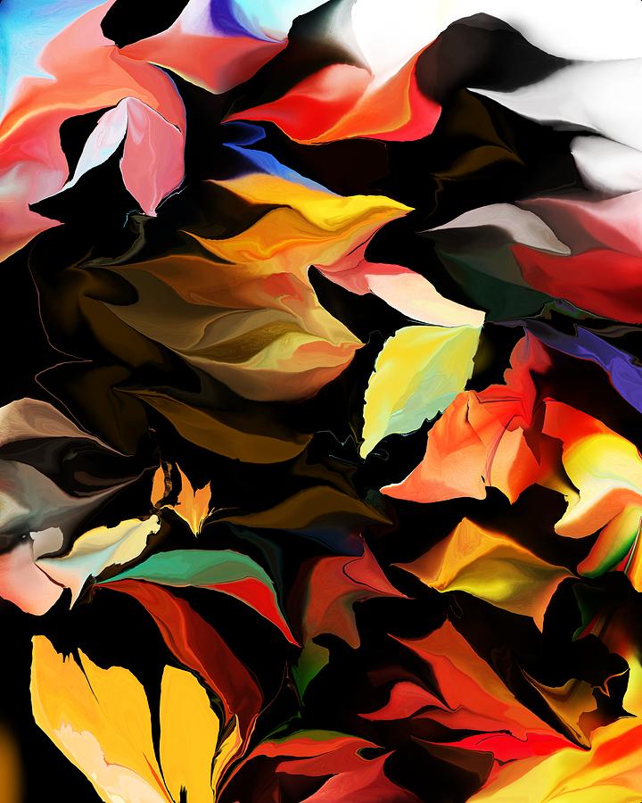 Abstract Digital Art - Entropic Dance of the Salamander First Snow.  by David Lane