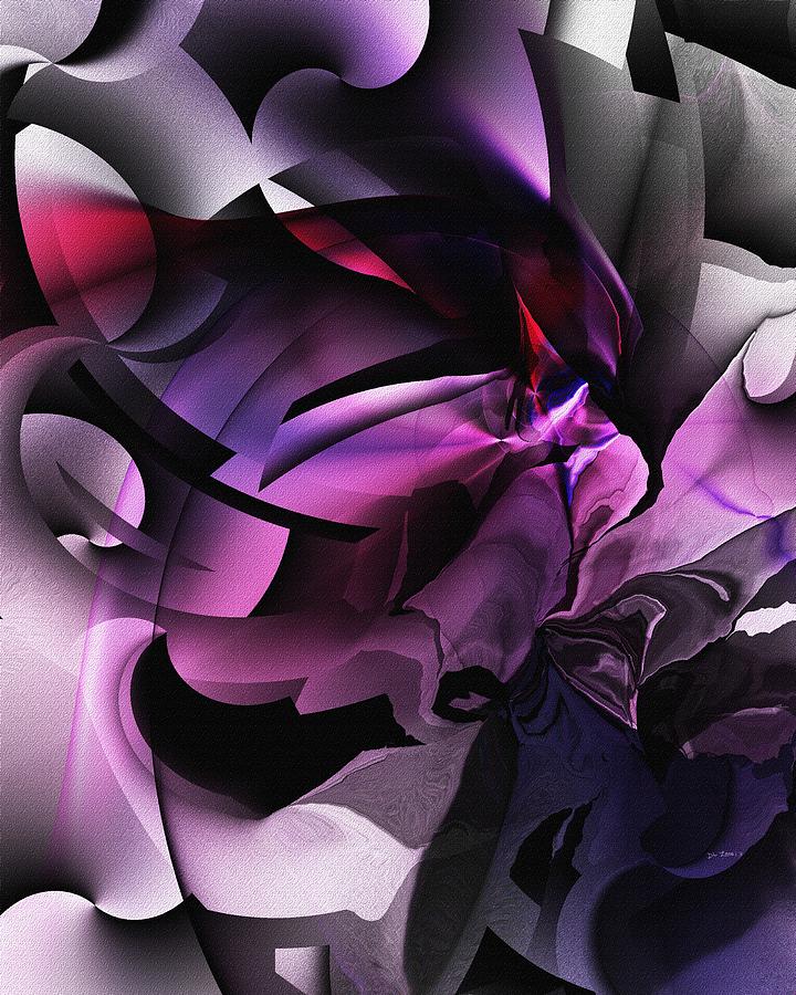 Abstract Digital Art - Entropy in Purple by David Lane
